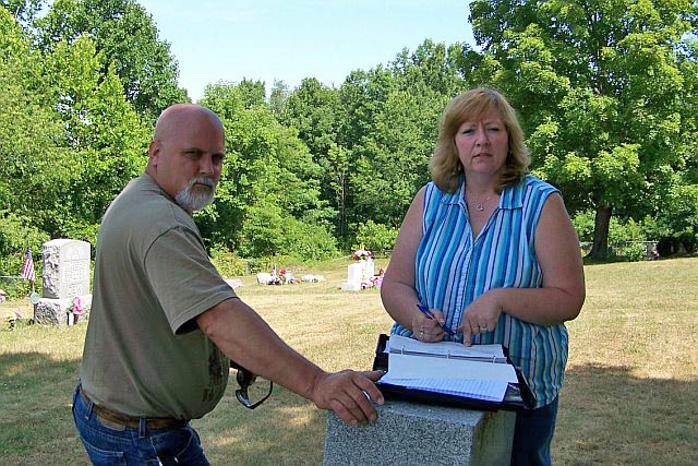 Brian Austin Dew and wife Sheryle Ann Williams Dew. Picture taken in July 2007 at the Dew Cemetery i