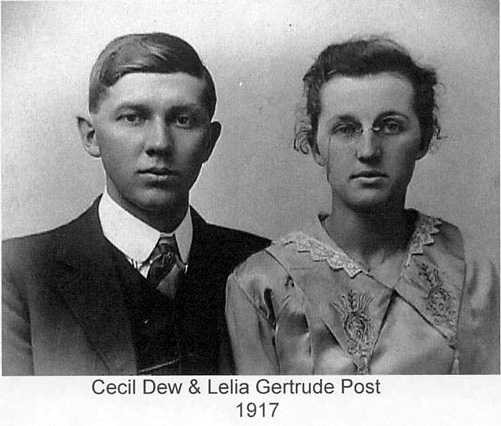 Cecil Ray Dew (1895-1978) - Lelia Gertrude Post (189?-193?).<br>Source: Richard Aaron Dew