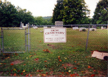 Dew Family Cemetery, Perry County Ohio. Photo taken summer 1999 by Brian and Sheryle Dew.<br>Source: