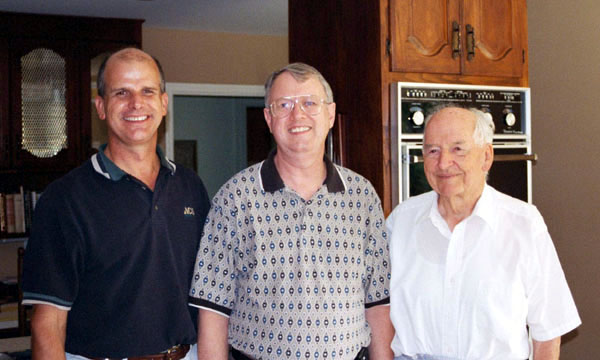 James Chappell Dew Jr, Allen Powell Dew, James Chappell Dew Sr - picture taken August 1999 in North 