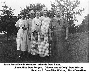 Daughters of George Dew and Alverda Shanholtzer Dew.<br>Source: James Giles