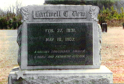 Hartwell C Dew (1831-1907) gravestone.<br>Source: Barbara Spencer Moody