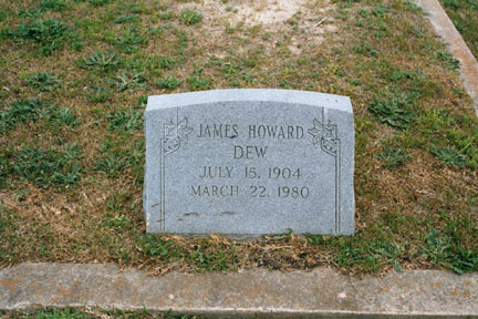 James Howard Dew (1904-1980) gravestone.<br>Source: Allen Dew, Creedmoor, North Carolina