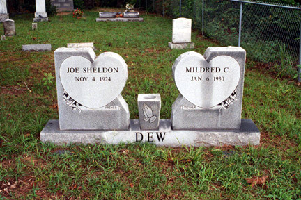 Joe Sheldon Dew (1924-), - Mildred Dew (1930-) gravestone.<br>Source: Allen Dew, Creedmoor, North Ca