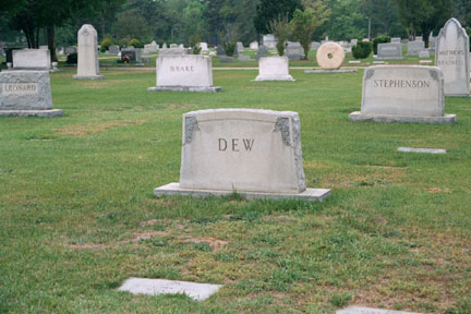 John Cleveland Dew (1890-1961) family burial site at Pineview Cemetery, Rocky Mount NC.<br>Source: A