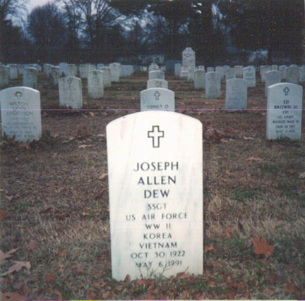 Joseph Allen Dew (30 Oct 1922 - 6 May 1991) - National Veteran's Cemetery - Memphis, TN. Joseph serv