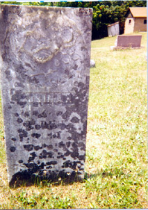 Josinah Crabtree Dew (1758-1816) gravestone located in the Dew Cemetery in Perry County, Ohio. She d