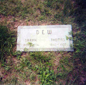 Thomas Dew (1846-1907) - Sarah Dew (1830-1914) gravestone at Aline Star Cemetery, Aline, Oklahoma ab