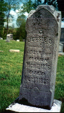 Jessie D Hoff (1876-1886) gravestone at Rose Hill Cemetery, West Milford, Harrison, West Virginia.<b