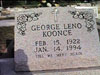 George Leno Koonce (15 Feb 1922 - 14 Jan 1994) gravestone at Ritchie Cemetery, Calcasieu Parish LA.<
