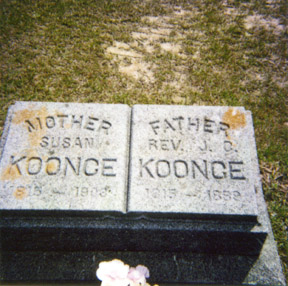 James Carroll Koonce, Rev. (12 May 1815 - 9 Sep 1889) gravestone at White Rock Cemetery, Shelby Coun