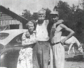 James Randolph Koonce, daughter-in-law Cora and grandson Gene Morris Koonce. Photo taken in 1940s in