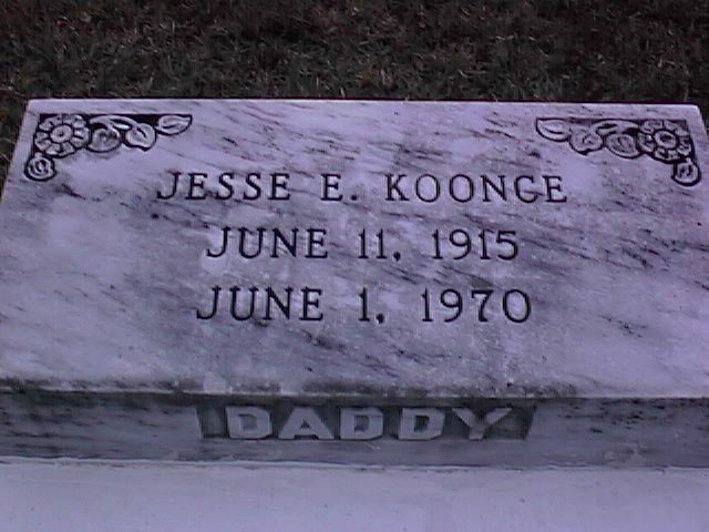 Jesse E Koonce (11 Jun 1915 - 1 Jun 1970) gravestone at Ritchie Cemetery, Calcasieu Parish LA.<br>So