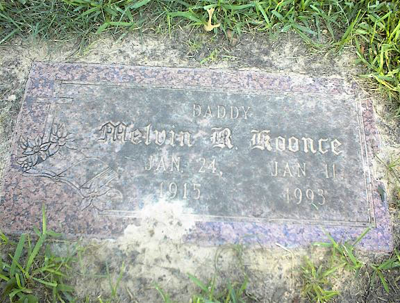 Melvin R. Koonce (24 Jan 1915 - 11 Jan 1993) gravestone. Daddy.  Burial at Mount Olivet Cemetery, Fo