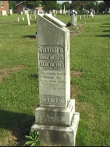 William Burr Koonce (10 Jun 1856 - 18 Jan 1913) gravestone at Wesley Chapel Church Cemetery, Cloverd