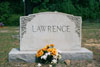 Lawrence gravestone marker at Brassfield Baptist Church Cemetery, Granville County, North Carolina. 