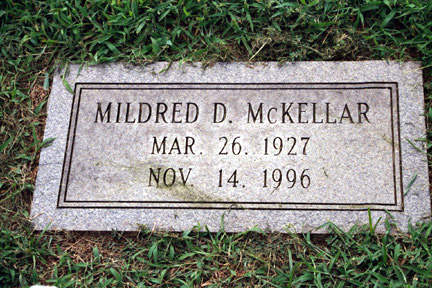 Mildred Dew McKellar (1927-1996) gravestone.<br>Source: Allen Dew, Creedmoor, North Carolina