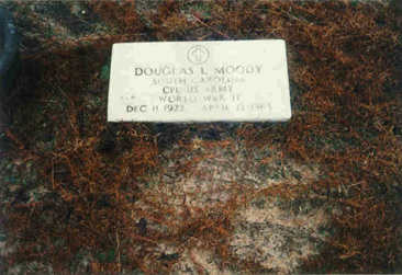 Douglas Legrande Moody (1922-1965) gravestone at Bermuda Cemetery, Dillon Co. SC. <br>Source: Jane M