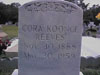 Cora Koonce Reeves (30 Nov 1888 - 30 May 1959) gravestone at Ritchie Cemetery, Calcasieu Parish LA.<