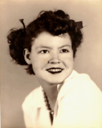 Bettie Virginia Koonce (1931-1999) at age 14.<br>Source: Edith Tatum Taylor