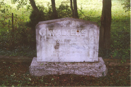 Joel Brown Walters (26 Mar 1816 - 14 Feb 1893) gravestone at North Bend Cemetery, Blanch, Caswell Co