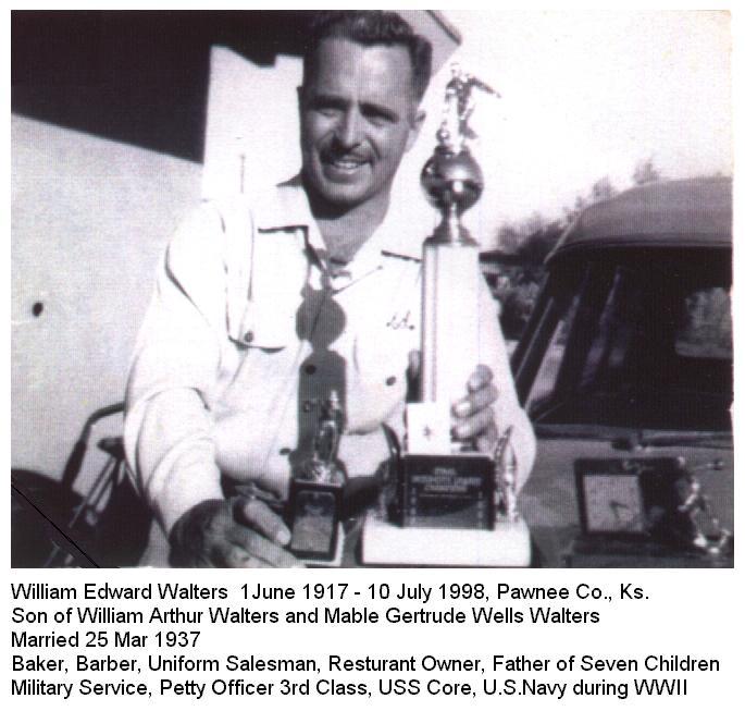 William Edward Walters (1917-1998) son of William Arthur Walters.<br>Source: Bill Jon Walters, Tucso