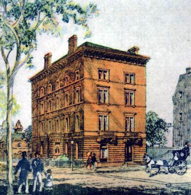 Wendel House 1856 in New York City - Home of Mary Ann Dew Wendel. This famous house was located on t
